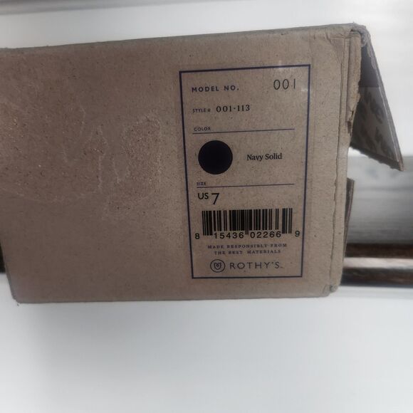 NIB Rothy’s The Daily Round Toe Flat RARE RETIRED COLOR-Size 7-Navy Solid - Picture 9 of 11